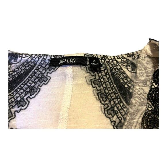 Womens Apt. 9 M Black Gray Floral Sleeveless Paisley Tank Top Draped Front Shirt - Picture 3 of 6